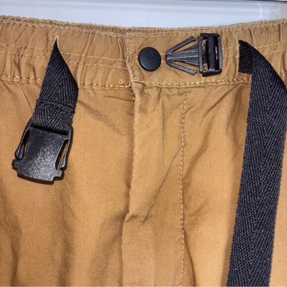 Zara Women’s Medium Hiking Shorts Khaki Tan Pockets Zip Adjustable Belt - Picture 4 of 7